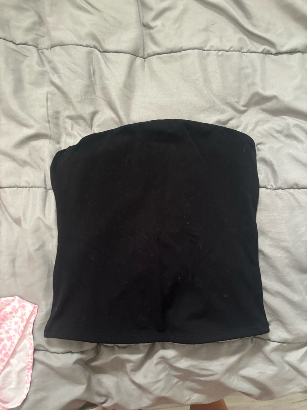 Garage Black Strapless Tube Crop Top